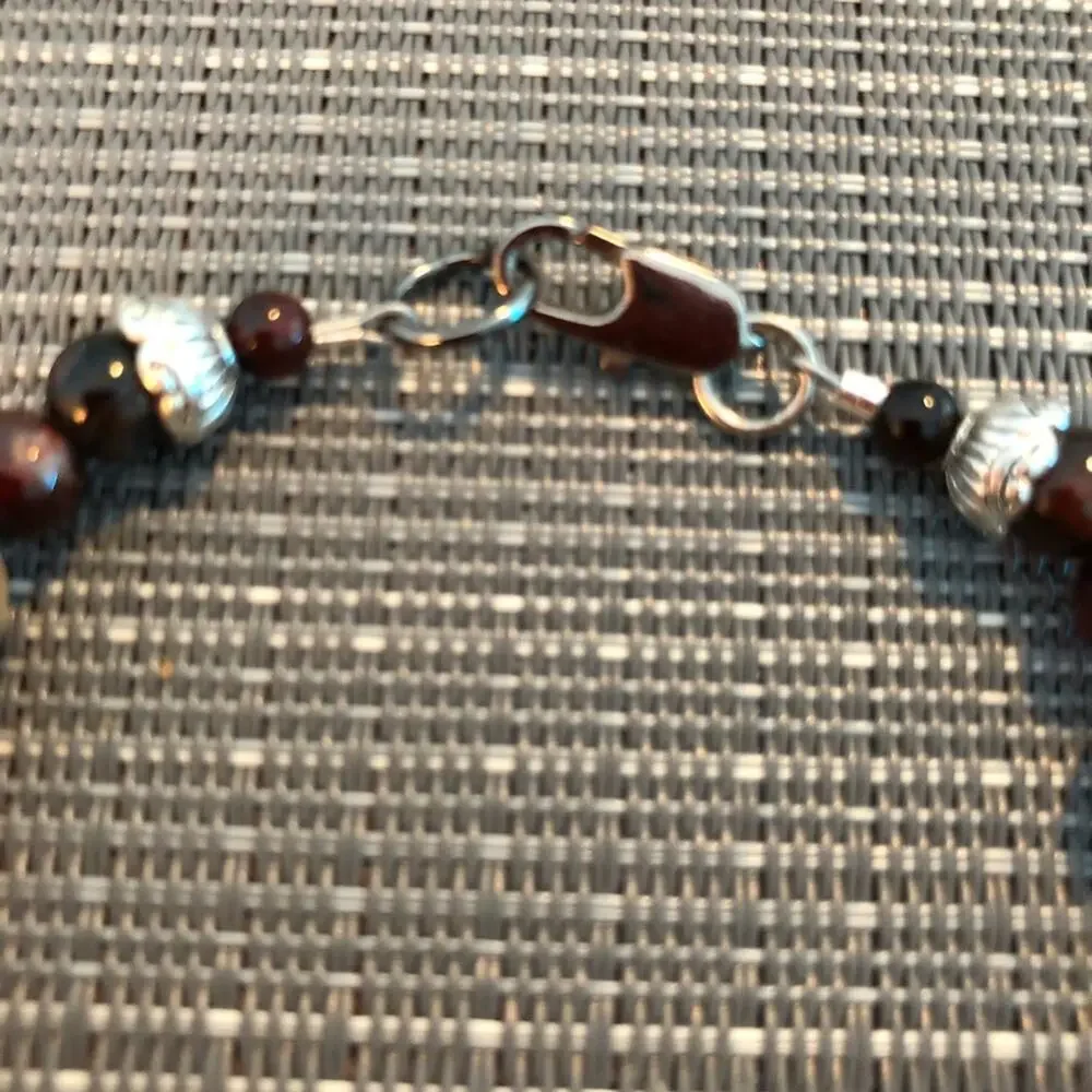 Men’s Handmade Brown & White Beaded Bracelet